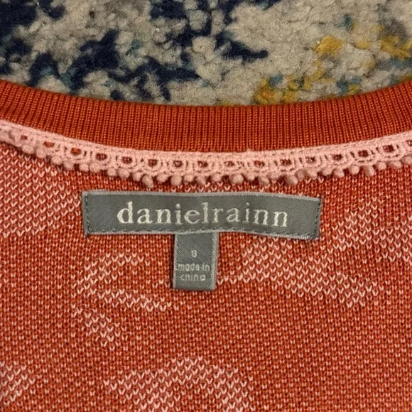 Daniel Rainn Women’s Orange Floral Cardigan Size Small - Picture 6 of 11